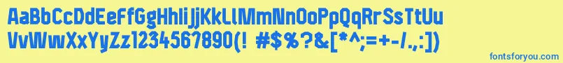 F4aagentcondbold Font – Blue Fonts on Yellow Background
