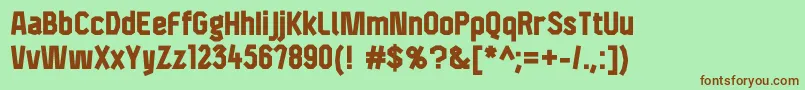 F4aagentcondbold Font – Brown Fonts on Green Background