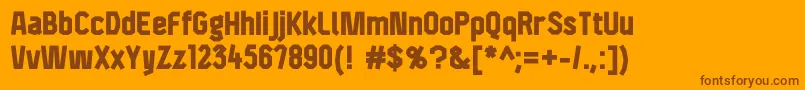 F4aagentcondbold Font – Brown Fonts on Orange Background