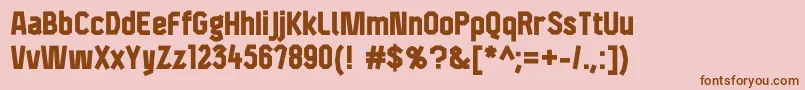 F4aagentcondbold Font – Brown Fonts on Pink Background