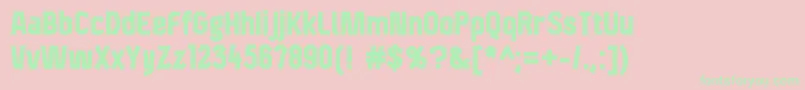 F4aagentcondbold Font – Green Fonts on Pink Background