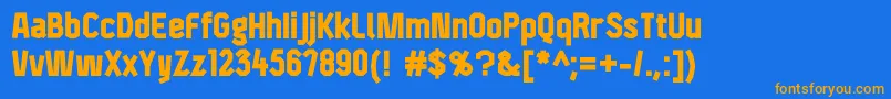 F4aagentcondbold Font – Orange Fonts on Blue Background