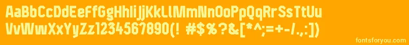 F4aagentcondbold Font – Yellow Fonts on Orange Background