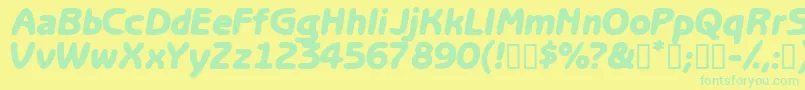 Optasiassk Font – Green Fonts on Yellow Background