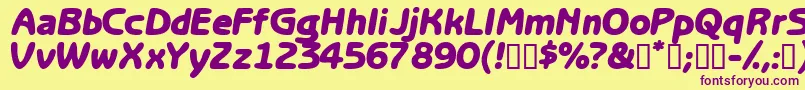 Optasiassk Font – Purple Fonts on Yellow Background