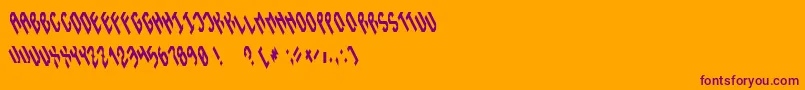 フォントInstability – オレンジの背景に紫のフォント