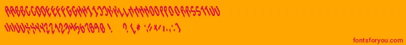 Instability Font – Red Fonts on Orange Background