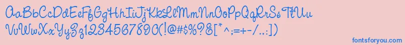 CacPinafore Font – Blue Fonts on Pink Background