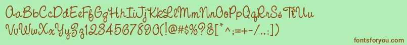 CacPinafore Font – Brown Fonts on Green Background