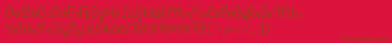 CacPinafore Font – Brown Fonts on Red Background