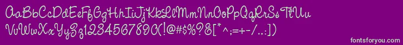 CacPinafore Font – Green Fonts on Purple Background
