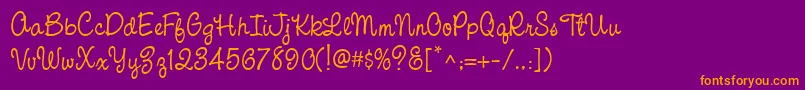 CacPinafore Font – Orange Fonts on Purple Background