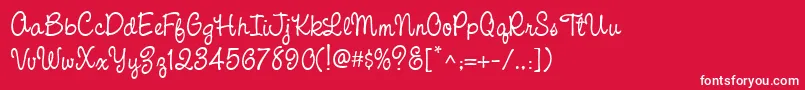 CacPinafore Font – White Fonts on Red Background
