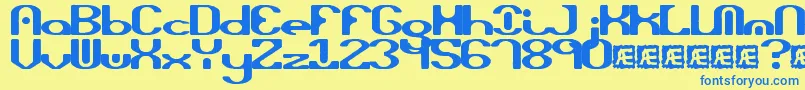 OpiatedBrk Font – Blue Fonts on Yellow Background