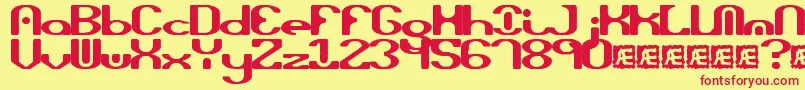 OpiatedBrk Font – Red Fonts on Yellow Background