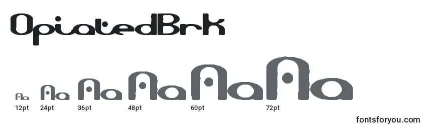 Размеры шрифта OpiatedBrk
