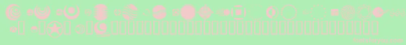 KrARound Font – Pink Fonts on Green Background