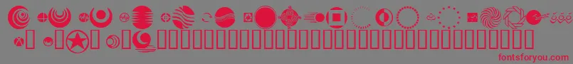 KrARound-Schriftart – Rote Schriften auf grauem Hintergrund