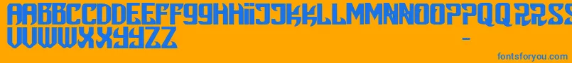 Snobjury Font – Blue Fonts on Orange Background