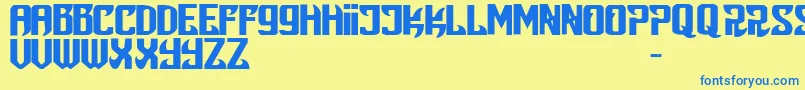 Snobjury Font – Blue Fonts on Yellow Background