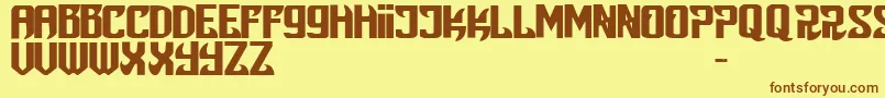 Snobjury Font – Brown Fonts on Yellow Background