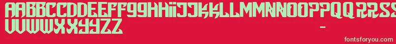 Snobjury Font – Green Fonts on Red Background