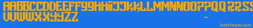 Snobjury Font – Orange Fonts on Blue Background