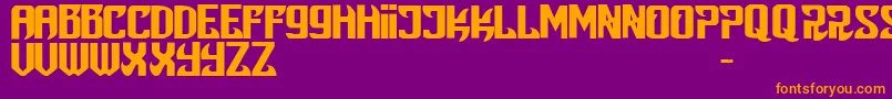 Snobjury Font – Orange Fonts on Purple Background