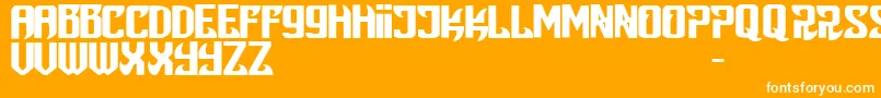Snobjury Font – White Fonts on Orange Background