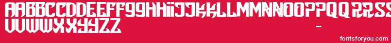 Snobjury Font – White Fonts on Red Background