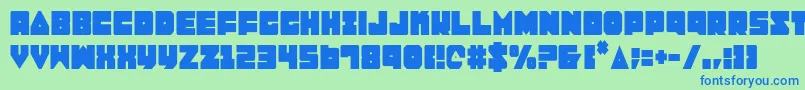 LoboTommyCondensed Font – Blue Fonts on Green Background