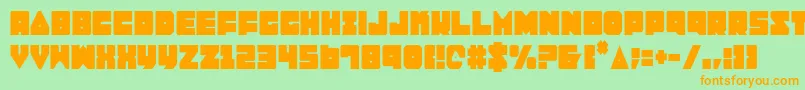 LoboTommyCondensed-Schriftart – Orangefarbene Schriften auf grünem Hintergrund