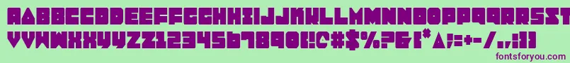 LoboTommyCondensed Font – Purple Fonts on Green Background