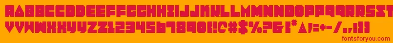 LoboTommyCondensed Font – Red Fonts on Orange Background