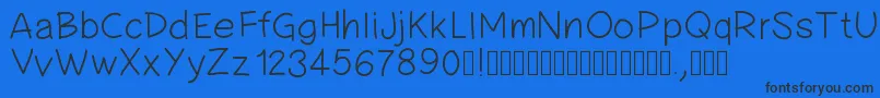 Pwsimplehandwriting Font – Black Fonts on Blue Background