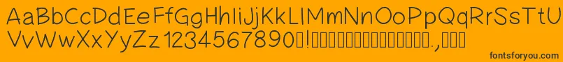 Pwsimplehandwriting Font – Black Fonts on Orange Background