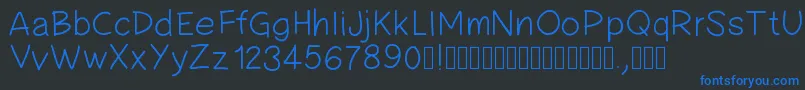 フォントPwsimplehandwriting – 黒い背景に青い文字