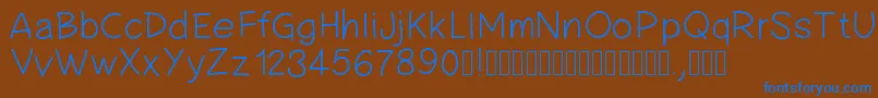 フォントPwsimplehandwriting – 茶色の背景に青い文字