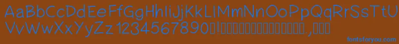 Pwsimplehandwriting Font – Blue Fonts on Brown Background