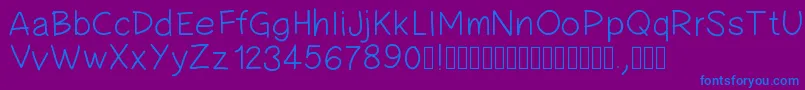 フォントPwsimplehandwriting – 紫色の背景に青い文字