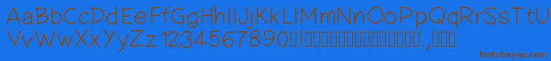 Czcionka Pwsimplehandwriting – brązowe czcionki na niebieskim tle