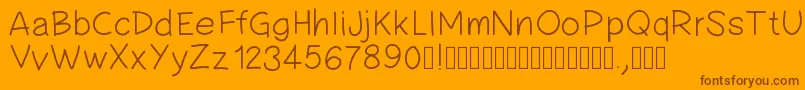 Czcionka Pwsimplehandwriting – brązowe czcionki na pomarańczowym tle