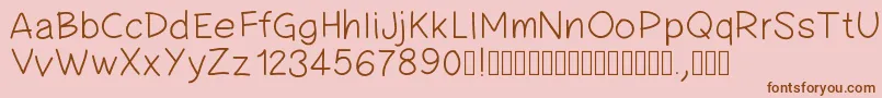 Pwsimplehandwriting Font – Brown Fonts on Pink Background