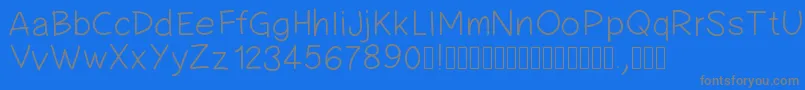 フォントPwsimplehandwriting – 青い背景に灰色の文字