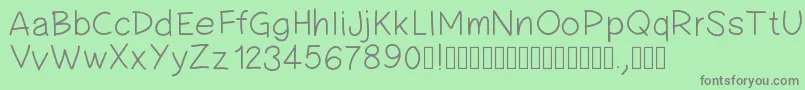 Pwsimplehandwriting Font – Gray Fonts on Green Background