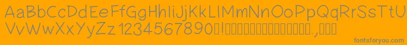 Pwsimplehandwriting-fontti – harmaat kirjasimet oranssilla taustalla