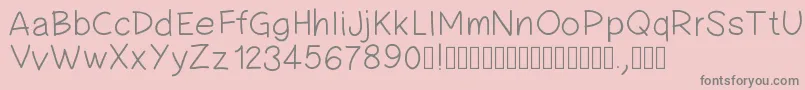 Pwsimplehandwriting-fontti – harmaat kirjasimet vaaleanpunaisella taustalla