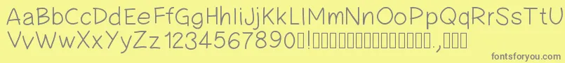 Pwsimplehandwriting-fontti – harmaat kirjasimet keltaisella taustalla