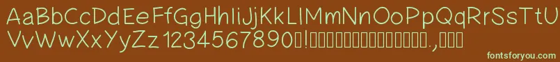 Pwsimplehandwriting Font – Green Fonts on Brown Background