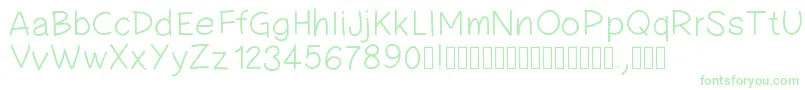 Pwsimplehandwriting Font – Green Fonts on White Background